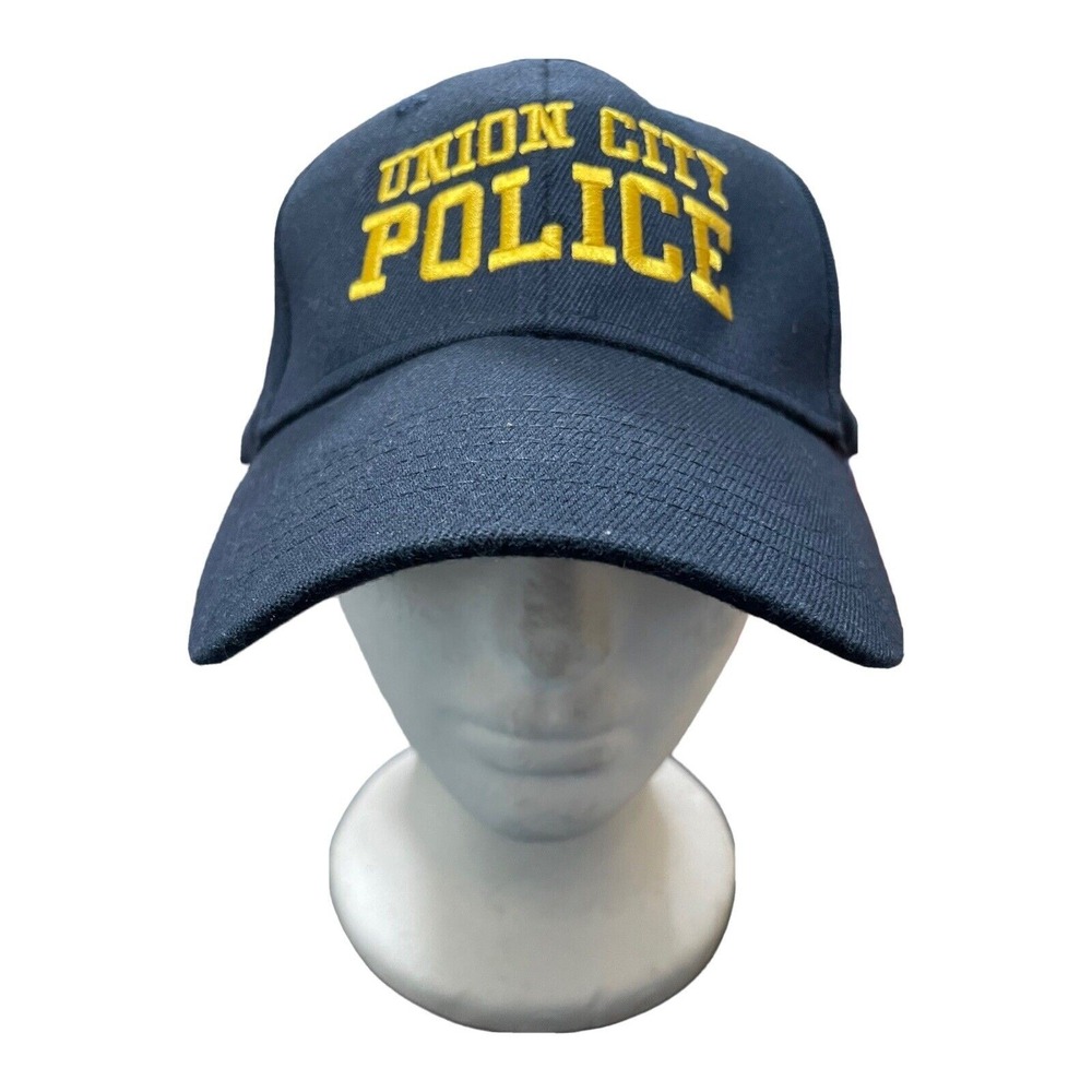 Union City Police Hat Fitted Dark Blue Baseball Cap My Fit‎ KC Caps Size L XL